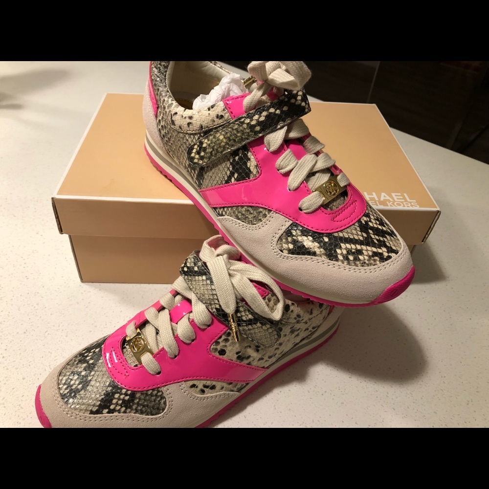 Michael Kors Neon Python Sneakers, NEW IN BOX